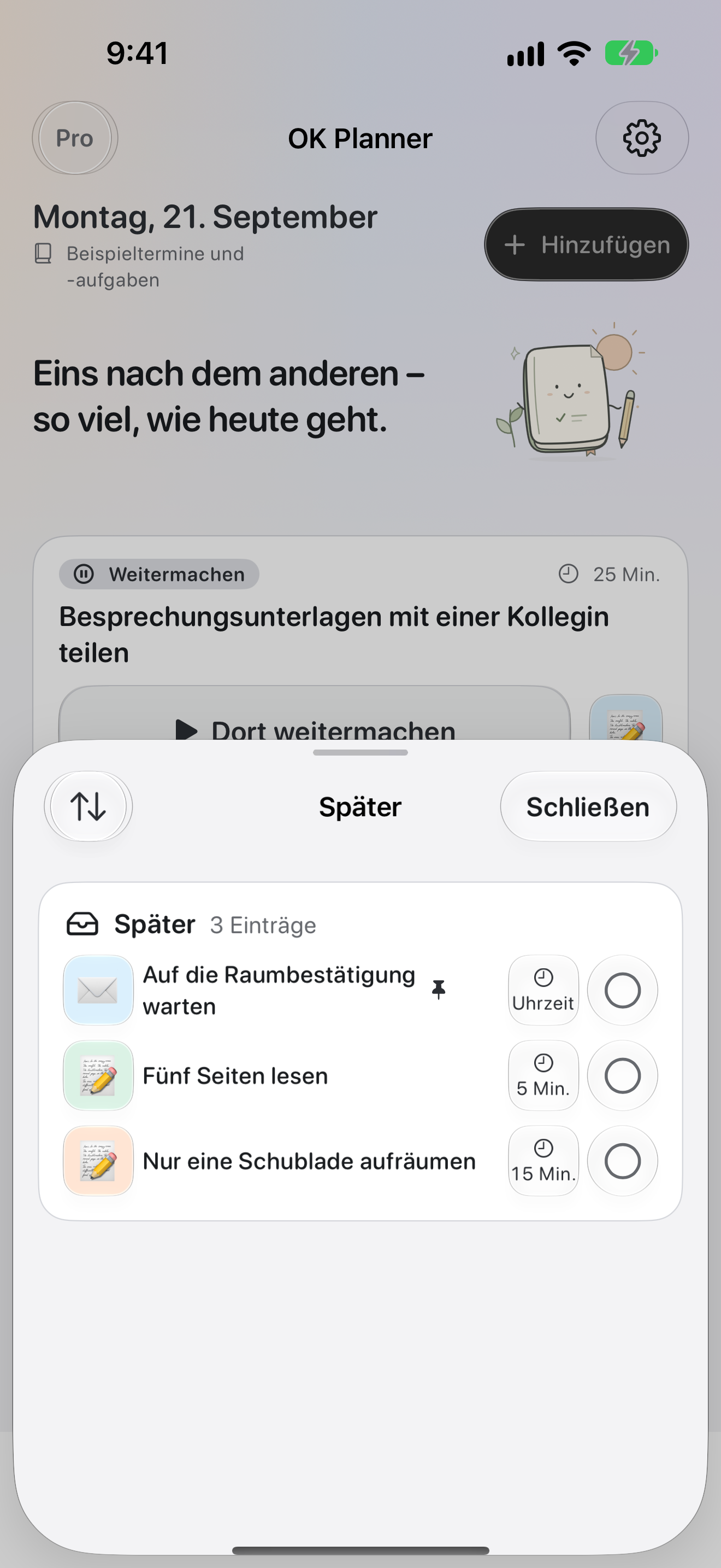Für später — OK Planner
