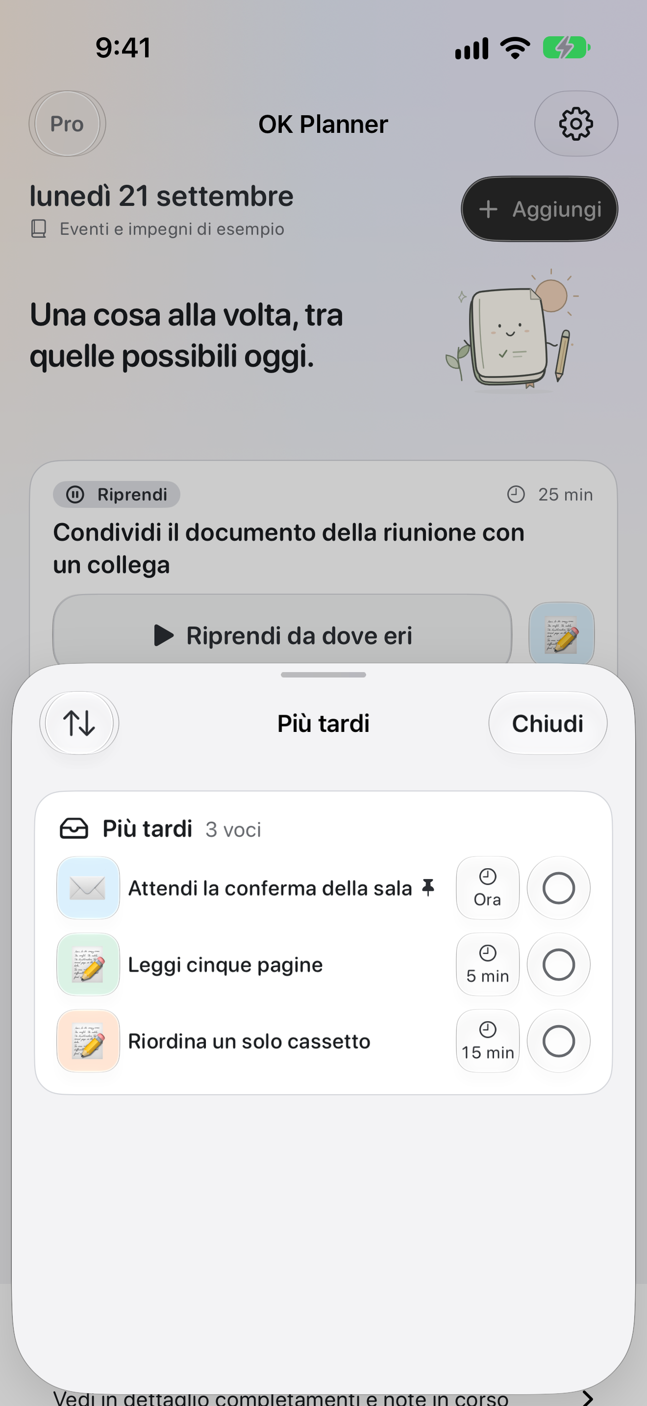 Da fare più tardi — OK Planner